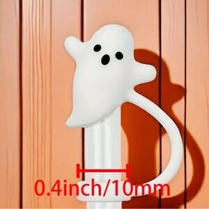 Super Cute!! Ghost 👻 Silicone Straw Topper Stanley Tumbler Cap Halloween
